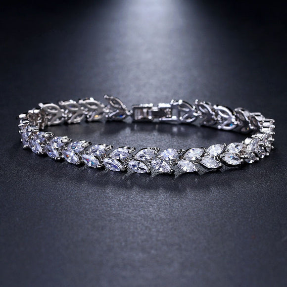 LEIGH - Marquise Cut Leaf Inspired Bracelet