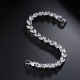 LEIGH - Marquise Cut Leaf Inspired Bracelet