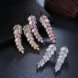 HARLOW - "Jean" Marquise Cut Leaf Inspired Drop Pierced Earrings