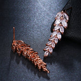 HARLOW - "Jean" Marquise Cut Leaf Inspired Drop Pierced Earrings