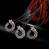 HARLOW - "Jeanie" Marquise Cut Leaf Inspired Circle Pendant