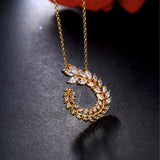 HARLOW - "Jeanie" Marquise Cut Leaf Inspired Circle Pendant