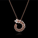 HARLOW - "Jeanie" Marquise Cut Leaf Inspired Circle Pendant