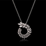 HARLOW - "Jeanie" Marquise Cut Leaf Inspired Circle Pendant