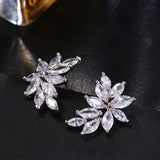 HARLOW - "Jeanna" Marquise Cut Leaf Inspired Pierced Earrings