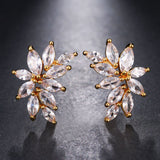 HARLOW - "Jeanna" Marquise Cut Leaf Inspired Pierced Earrings