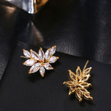HARLOW - "Jeanna" Marquise Cut Leaf Inspired Pierced Earrings