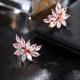 HARLOW - "Jeanna" Marquise Cut Leaf Inspired Pierced Earrings