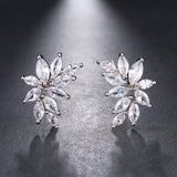 HARLOW - "Jeanna" Marquise Cut Leaf Inspired Pierced Earrings