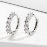HAYWORTH - Oval Cut Minimalist Hoop Earrings - Clear