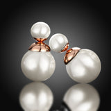 Double Sided Simulated Pearl Pierced Earrings