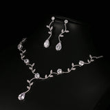 OLIVIA - Leaf Inspired Necklace and Drop Earrings Set