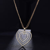 Heart Multi Strand Long Necklace & Pendant