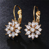 GARDNER - Marquise Cut Floral Inspired Drop Pierced Earrings