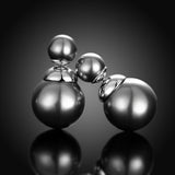 Double Sided Simulated Pearl Pierced Earrings