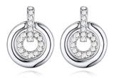 Double Circle Crystal Pierced Earrings