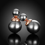 Double Sided Simulated Pearl Pierced Earrings