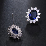 Oval Stud Pierced Earrings