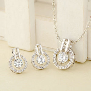 KELLY - "Gracie" Crystal Pierced Earrings and Pendant Set