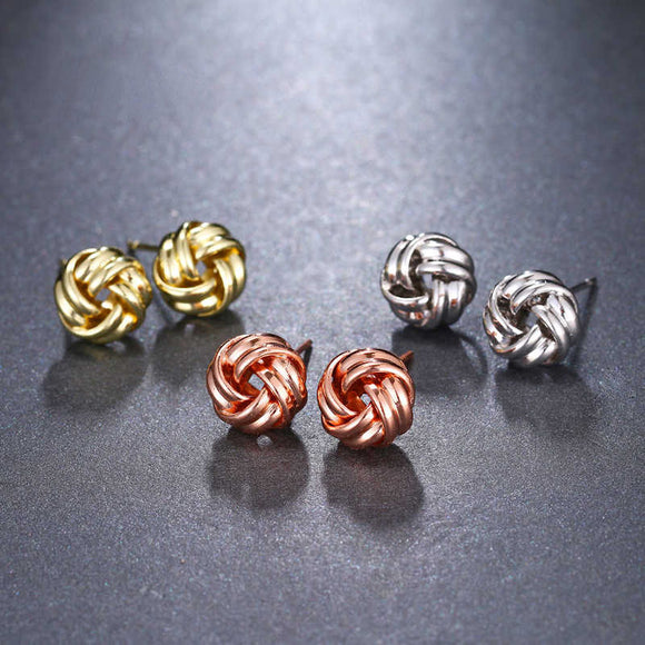 Knot Inspired Stud Pierced Earrings