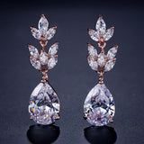 LAMOUR – "Dorothy" Marquise Cut Leaf Inspired Pear Drop Earrings