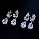 LAMOUR – "Dorothy" Marquise Cut Leaf Inspired Pear Drop Earrings