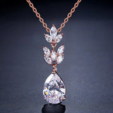 LAMOUR – "Dorothy" Marquise Cut Leaf Inspired Pear Drop Pendant