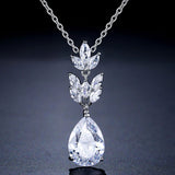 LAMOUR – "Dorothy" Marquise Cut Leaf Inspired Pear Drop Pendant