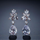 LAMOUR - "Dollie" Marquise Cut Leaf Inspired Pear Drop Earrings