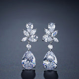 LAMOUR - "Dollie" Marquise Cut Leaf Inspired Pear Drop Earrings