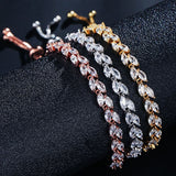 LEIGH - "Vivien" Marquise Cut Leaf Inspired Adjustable Bracelet
