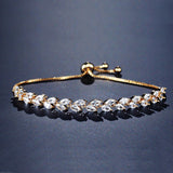 LEIGH - "Vivien" Marquise Cut Leaf Inspired Adjustable Bracelet