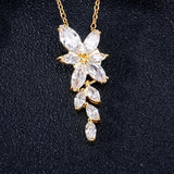 LEIGH - "Vivien" Marquise Cut Leaf Inspired Pendant