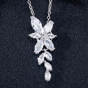 LEIGH - "Vivien" Marquise Cut Leaf Inspired Pendant