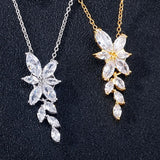 LEIGH - "Vivien" Marquise Cut Leaf Inspired Pendant