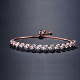 LEIGH - "Vivien" Marquise Cut Leaf Inspired Adjustable Bracelet