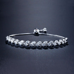 LEIGH - "Vivien" Marquise Cut Leaf Inspired Adjustable Bracelet
