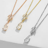 LOMBARD - "Caroline" Marquise Cut Pear Drop Necklace