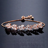 LOMBARD - "Caroline" Marquise Cut Leaf Inspired Adjustable Bracelet
