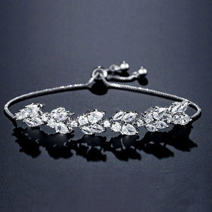 LOMBARD - "Caroline" Marquise Cut Leaf Inspired Adjustable Bracelet