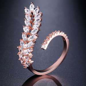 LOMBARD - Marquise Cut Leaf Inspired Adjustable Ring