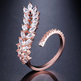 LOMBARD - Marquise Cut Leaf Inspired Adjustable Ring