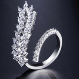 LOMBARD - Marquise Cut Leaf Inspired Adjustable Ring