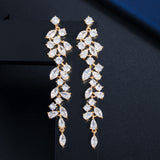 LOMBARD - Marquise Cut Leaf Inspired Cascade Earrings