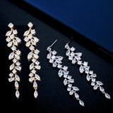 LOMBARD - Marquise Cut Leaf Inspired Cascade Earrings