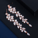 LOMBARD - Marquise Cut Leaf Inspired Cascade Earrings