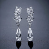 LOMBARD - Marquise Cut Leaf Inspired Drop Earrings