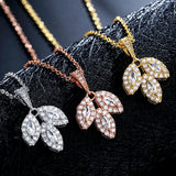 LOREN – “Sophia” Marquise Cut Leaf Inspired Pendant