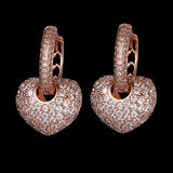 Luxury Pavé Heart Dual Pierced Earrings