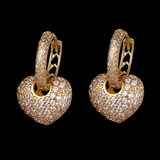 Luxury Pavé Heart Dual Pierced Earrings